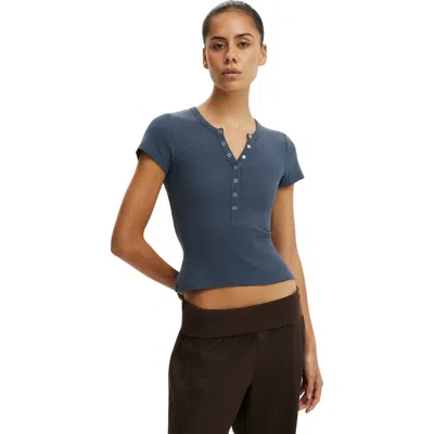 Cotton On Blake Henley Short Sleeve In Blue