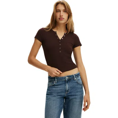 Cotton On Blake Henley Short Sleeve In Brown