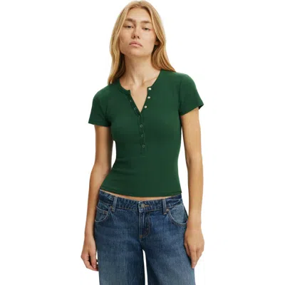 Cotton On Blake Henley Short Sleeve In Green