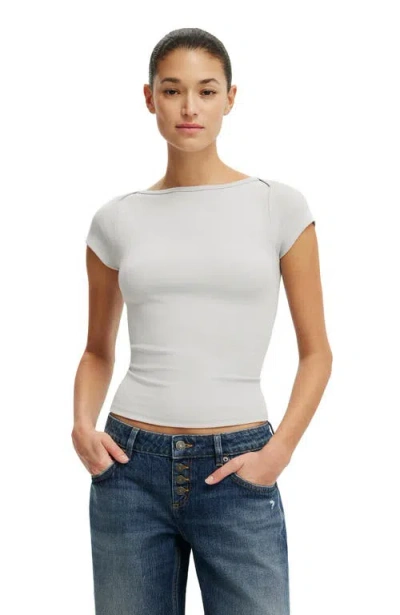 Cotton On Boatneck Cap Sleeve Tee In Marble Mist