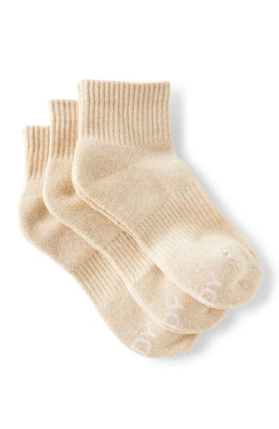 Cotton On Body Active Body Qtr Crew Sock 3pk In Brown