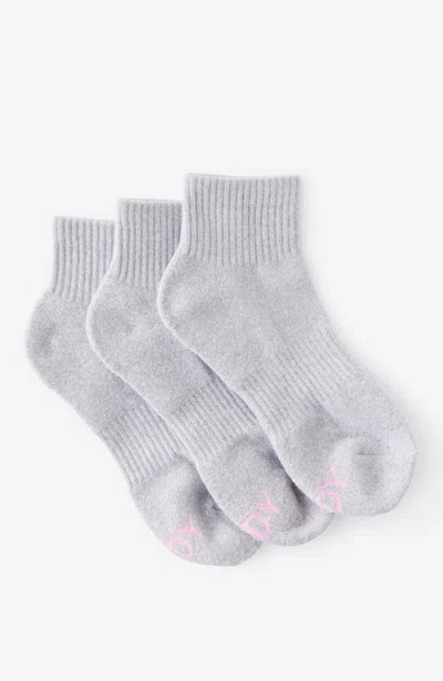 Cotton On Body Active Body Qtr Crew Sock 3pk In Gray