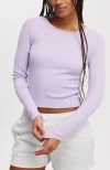 Cotton On Body Active Core Rib Longsleeve In Purple Rose