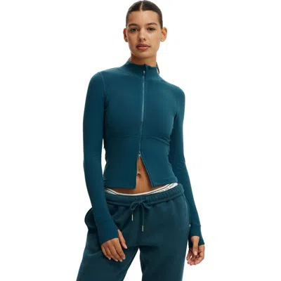 Cotton On Body Active Core Zip Through Long Sleeve In Green