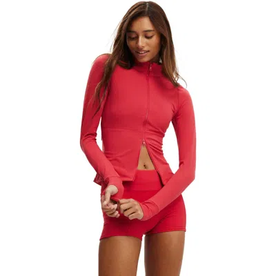 Cotton On Body Active Core Zip Through Long Sleeve In Red