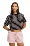 Cotton On Body Active Cropped Graphic Active Tee In Black