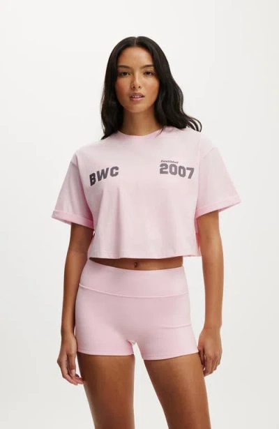 Cotton On Body Active Cropped Graphic Active Tee In Pink