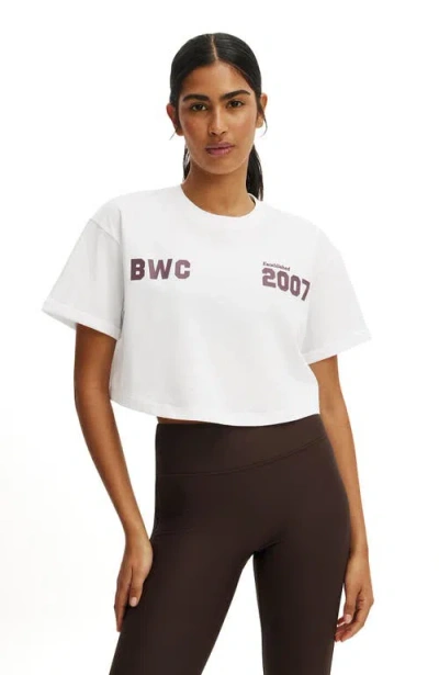 Cotton On Body Active Cropped Graphic Active Tee In White