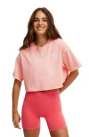 Cotton On Body Active Cropped Graphic Tee In Apricot Blush Body Resort