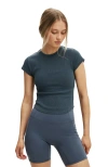 Cotton On Body Active Curved Hem Baby Tee In Blue