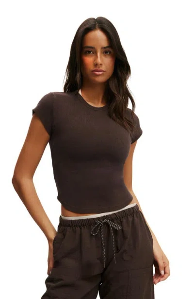 Cotton On Body Active Curved Hem Baby Tee In Brown