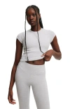 Cotton On Body Active Curved Hem Baby Tee In Gray