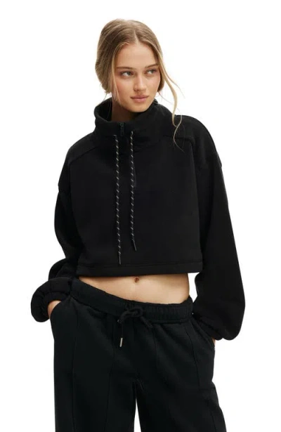 Cotton On Body Active Explorer Polar Fleece Half Zip Jumper In Black