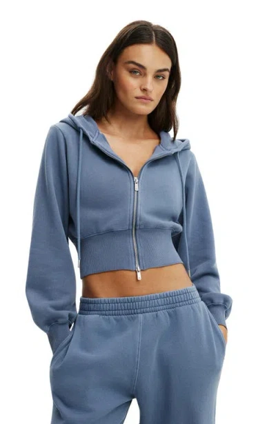 Cotton On Body Active Fleece Contour Zip Through In Blue