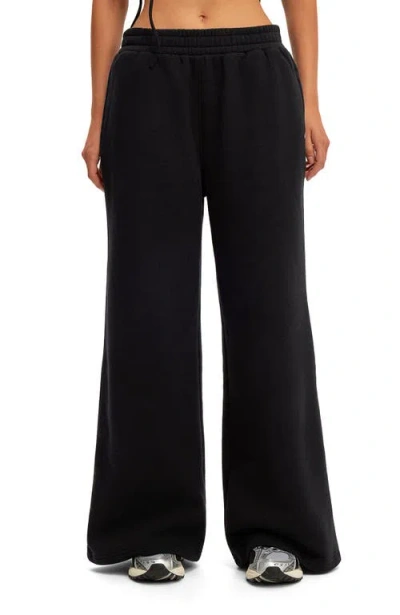 Cotton On Body Active Fleece Wide Leg Sweatpant In Black