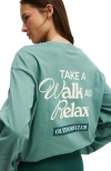 Cotton On Body Active Long Sleeve Graphic Crew In Green