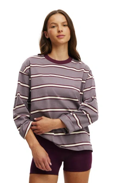 Cotton On Body Active Long Sleeve Graphic Crew In Burgundy