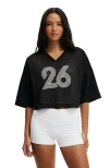 Cotton On Body Active Mesh Cropped Graphic Tee In Black