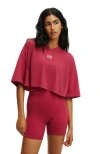 Cotton On Body Active Mesh Cropped Graphic Tee In Brown