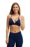 Cotton On Body Active Pinstripe High Apex Crop In Blue