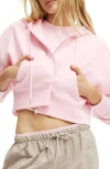 Cotton On Body Active Plush Boxy Cropped Zip Through In Pink