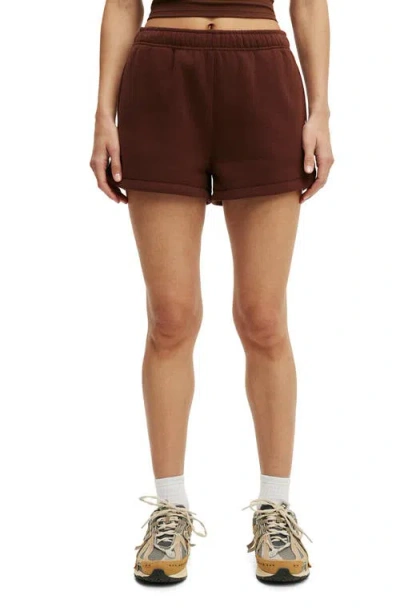 Cotton On Body Active Plush Classic Mini Short In Chestnut