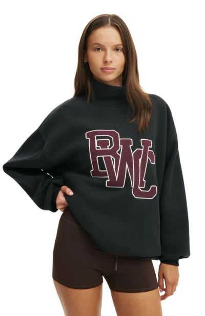Cotton On Body Active Plush Funnel Neck Sweatshirt In Black