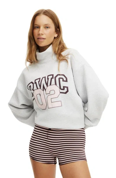 Cotton On Body Active Plush Funnel Neck Sweatshirt In Gray