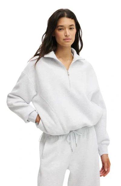 Cotton On Body Active Plush Half Zip Sweatshirt In White