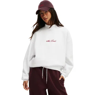 Cotton On Body Active Plush Mock Neck Sweatshirt In White