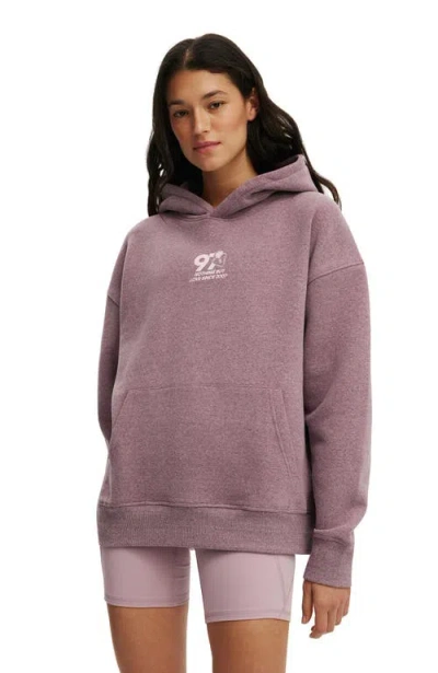 Cotton On Body Active Plush Premium Graphic Hoodie In Pink