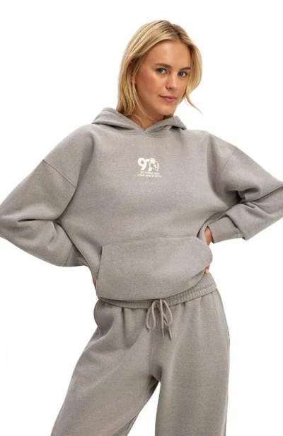 Cotton On Body Active Plush Premium Graphic Hoodie In Gray