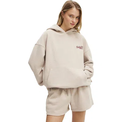 Cotton On Body Active Plush Premium Graphic Hoodie In Neutral