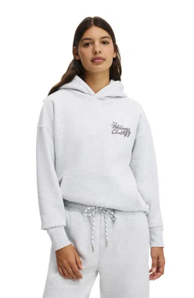 Cotton On Body Active Plush Premium Graphic Hoodie In White