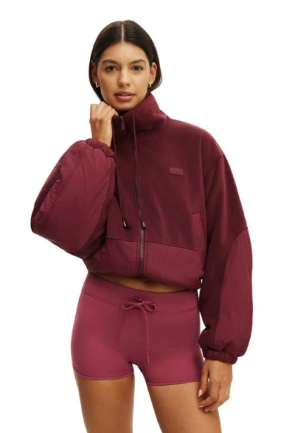 Cotton On Body Active Polar Fleece Padded Jacket In Burgundy