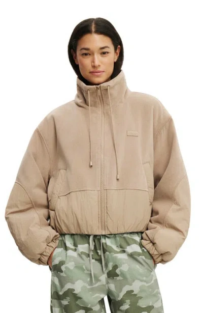 Cotton On Body Active Polar Fleece Padded Jacket In Brown