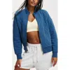Cotton On Body Active Quilted Zip Through In Washed Deep Blue
