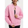 Cotton On Body Active Quilted Zip Through In Washed Millennial Pink