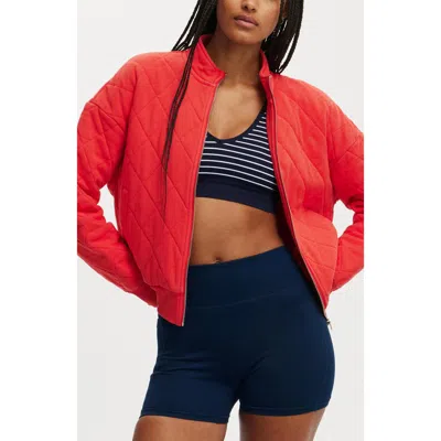 Cotton On Body Active Quilted Zip Through In Washed Raspberry