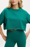 Cotton On Body Active Relaxed Cropped Tshirt In Alpine Green Silt Green