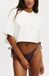 Cotton On Body Active Relaxed Cropped Tshirt In Coconut Milkdark Oak
