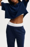 Cotton On Body Active Relaxed Cropped Tshirt In Heritage Blue Coconut Milk