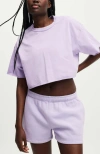Cotton On Body Active Relaxed Cropped Tshirt In Purple Rose Frenchie Red