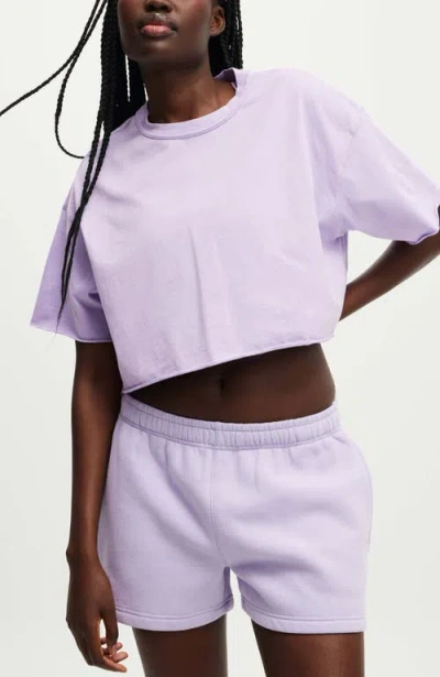 Cotton On Body Active Relaxed Cropped Tshirt In Purple Rose Frenchie Red