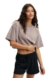 Cotton On Body Active Relaxed Cropped Tshirt In Washed Desert Grey  Body