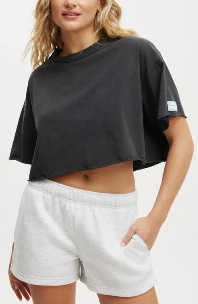 Cotton On Body Active Relaxed Cropped Tshirt In Washed Element Bluebody