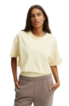 Cotton On Body Active Relaxed Cropped Tshirt In Washed Lemon Icing Body