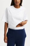Cotton On Body Active Relaxed Cropped Tshirt In White Heritage Blue