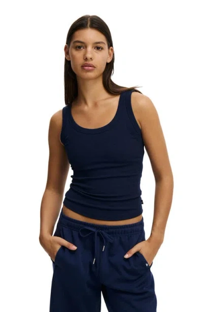 Cotton On Body Active Rib Tank In Blue