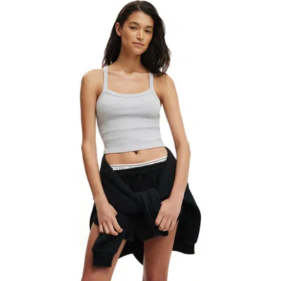 Cotton On Body Active Rib T-bar Cropped Tank In Gray